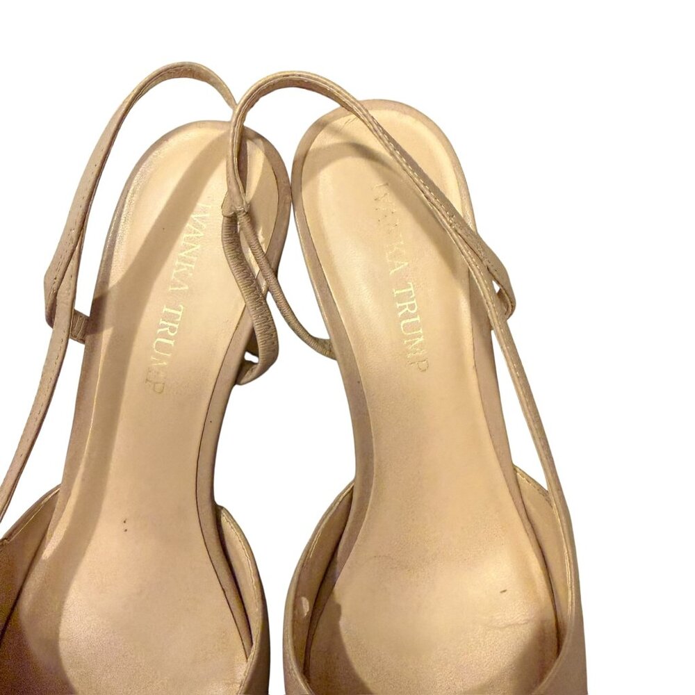 Womens Ivanka Trump Liah Slingback D'Orsay Heels, Beige Cap Toe 7.5 3" heel - Picture 9 of 9